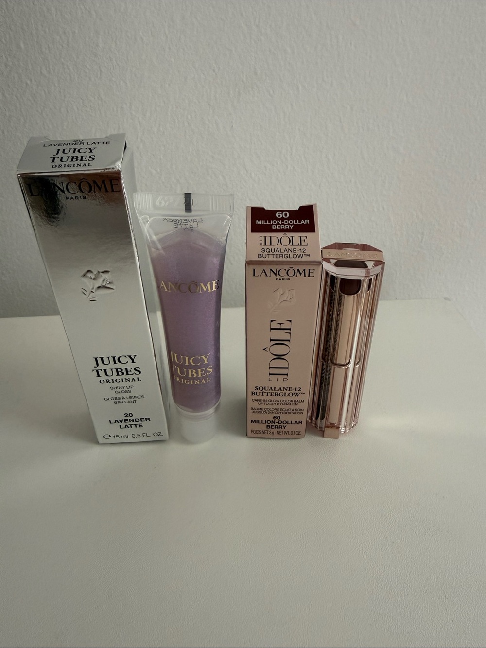 Lancome Bundle Juicy Tubes Lavender Lip Gloss & Idôle ButterGlow Lipstick